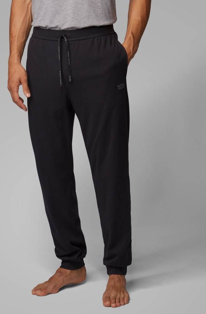 Hugo Boss Cuffed loungewear bottoms Svarte | V8zOfxOF