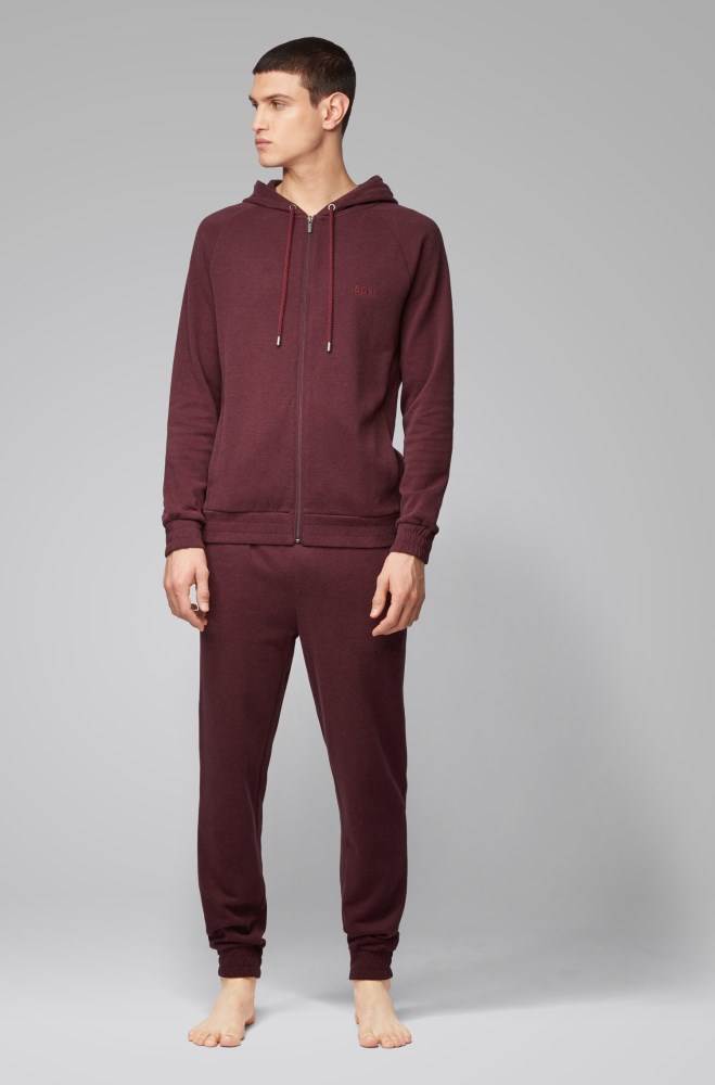 Hugo Boss Cuffed loungewear trousers Mørke Rød | oDoghvmV