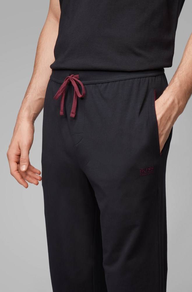 Hugo Boss Cuffed loungewear trousers Svarte | vOfJZc8u