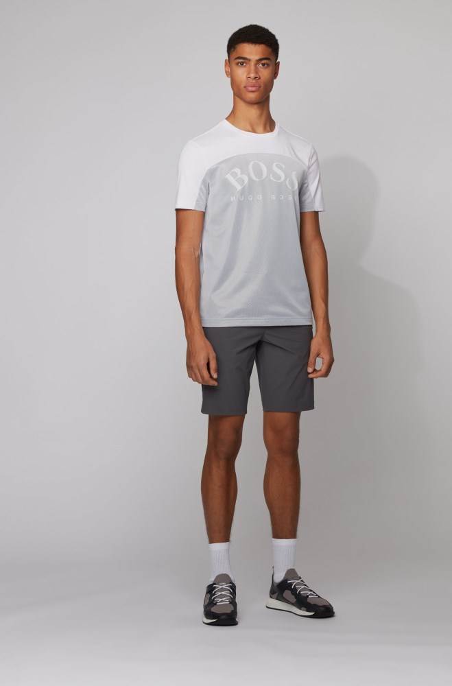 Hugo Boss Curved-logo T-shirt Hvite | VkWRpAPN