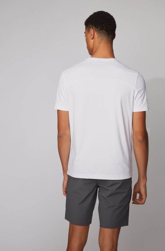 Hugo Boss Curved-logo T-shirt Hvite | VkWRpAPN