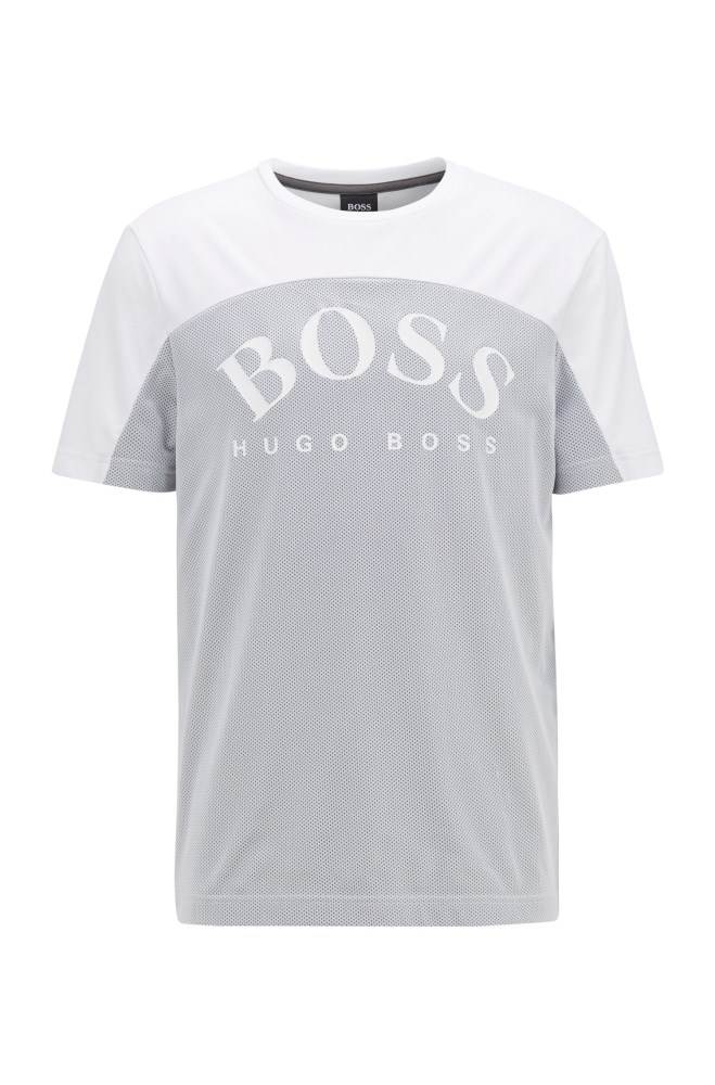 Hugo Boss Curved-logo T-shirt Hvite | VkWRpAPN