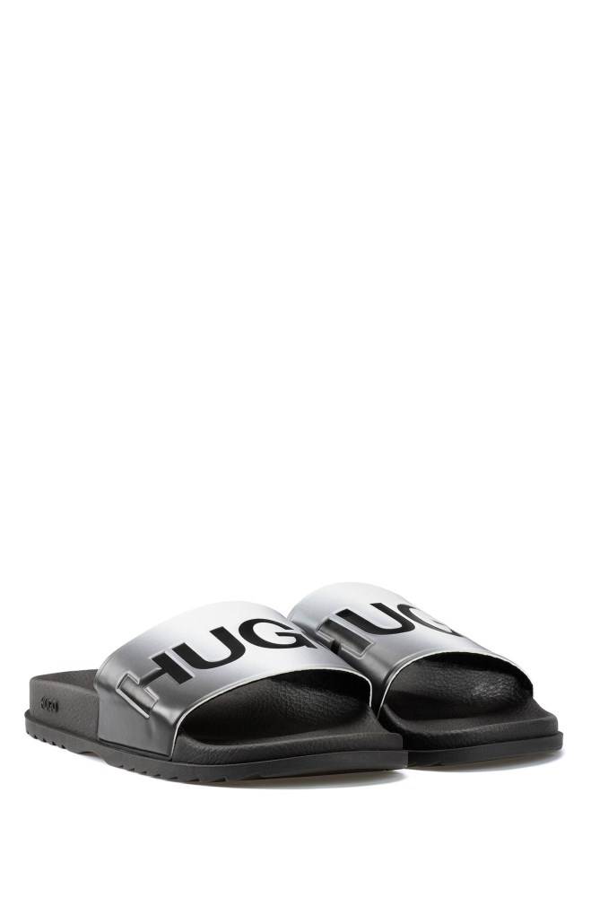 Hugo Boss Dégradé-effect slides Sølv | XTzsEeUk