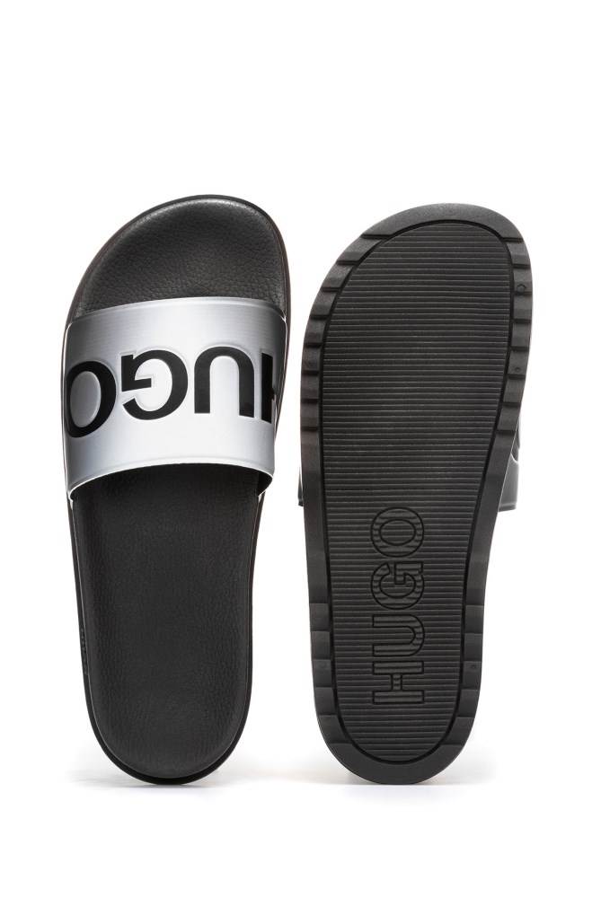 Hugo Boss Dégradé-effect slides Sølv | XTzsEeUk