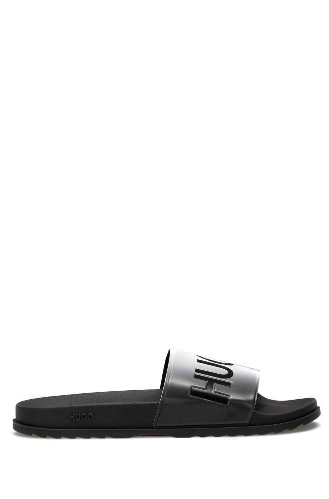 Hugo Boss Dégradé-effect slides Sølv | XTzsEeUk