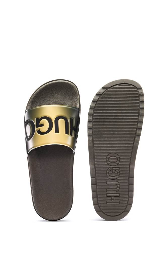 Hugo Boss Dégradé-effect slides Grønn | pfOx2Wn1