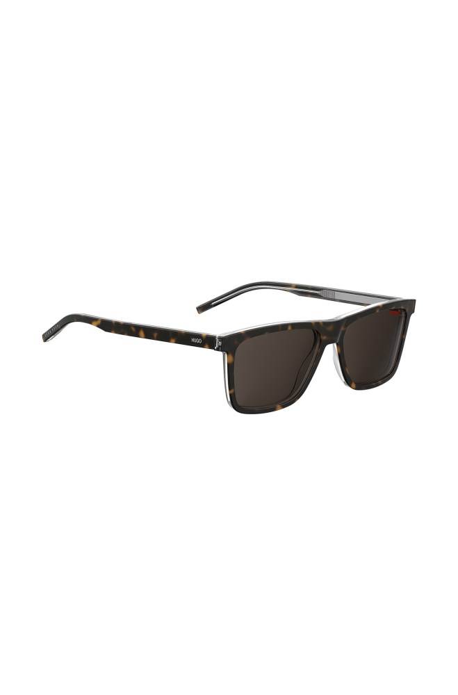 Hugo Boss Dark Havana and transparent sunglasses Patterned | mTJyDLV9