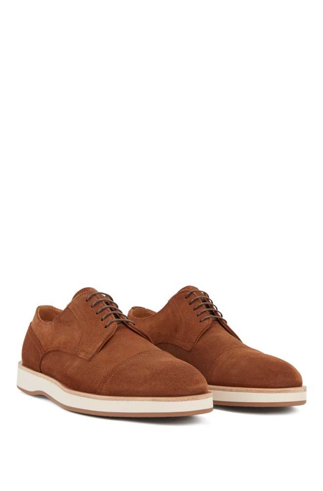 Hugo Boss Derby shoes Mørke Brune | 8QSV7DLc