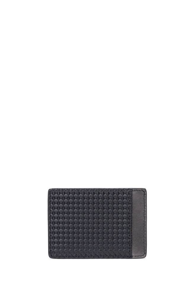 Hugo Boss Diamond-textured card holder and money clip gift set Svarte | 4WO4FPVv