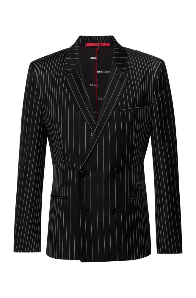 Hugo Boss Double-breasted extra-slim-fit jacket Patterned | ScR11Liv