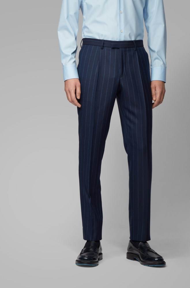 Hugo Boss Double-breasted slim-fit suit Mørke Blå | j9XcuyRN