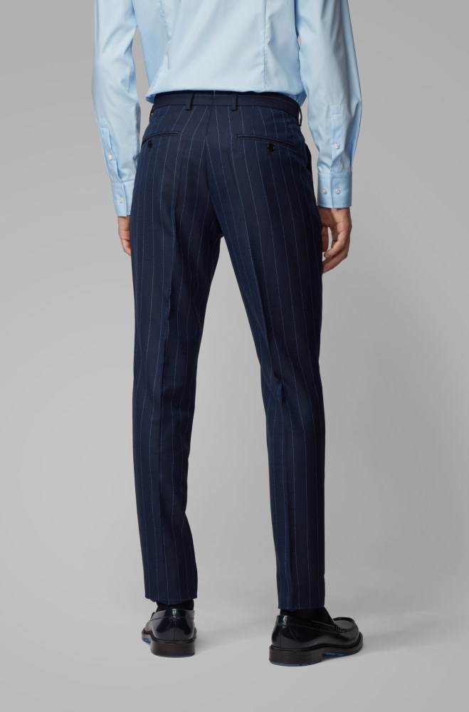 Hugo Boss Double-breasted slim-fit suit Mørke Blå | j9XcuyRN