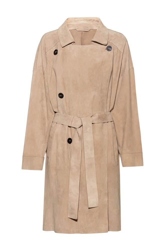 Hugo Boss Double-breasted trench coat Beige | vx0pR0cA