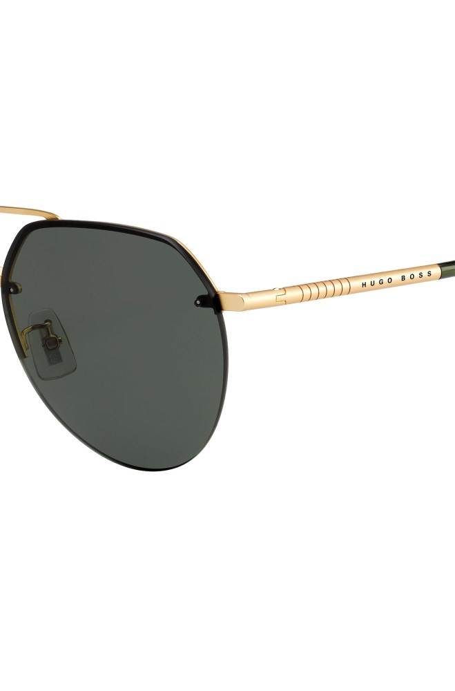 Hugo Boss Double-bridge gold-tone sunglasses Gull | e5AKSoB3