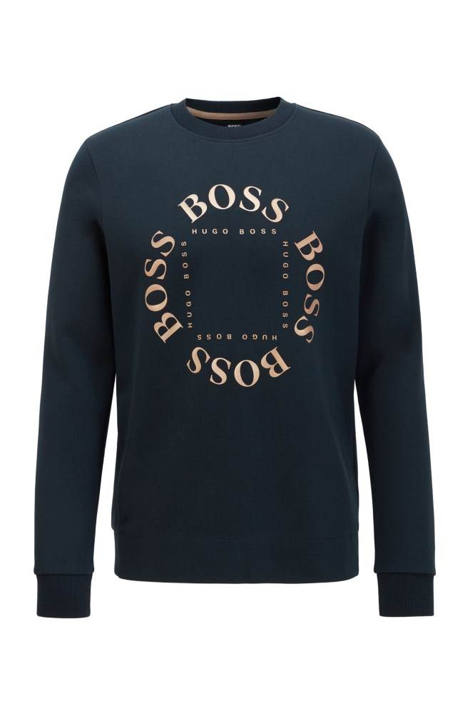 Hugo Boss Double-faced sweatshirt Mørke Blå | Mr3UrfUi