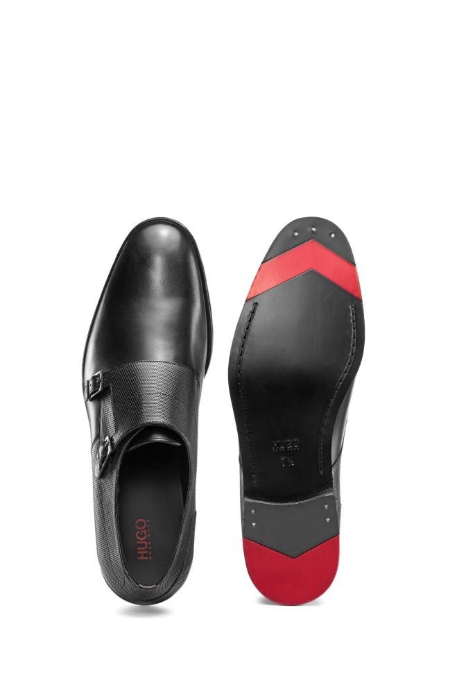 Hugo Boss Double-monk shoes Svarte | ee6BvSFb