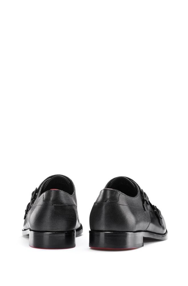 Hugo Boss Double-monk shoes Svarte | ee6BvSFb