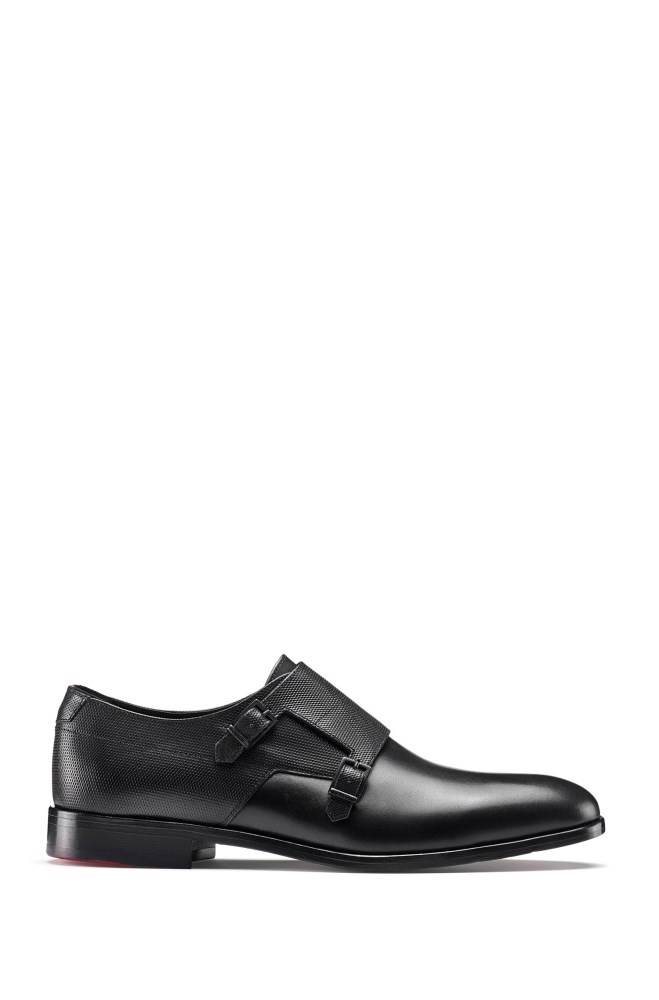 Hugo Boss Double-monk shoes Svarte | ee6BvSFb