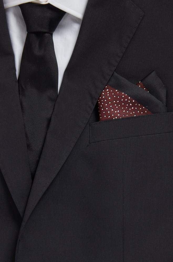 Hugo Boss Double-sided pocket square Mørke Rød | gjV5HAf8