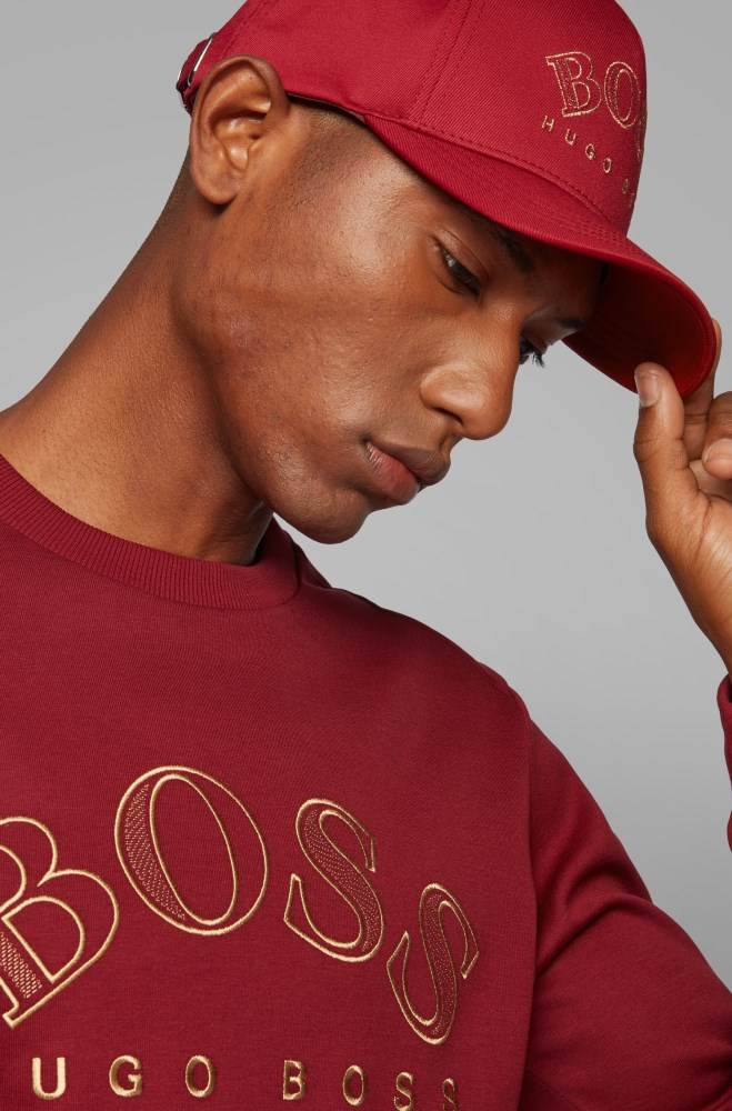 Hugo Boss Double-twill cap Rød | xGtiYcCE