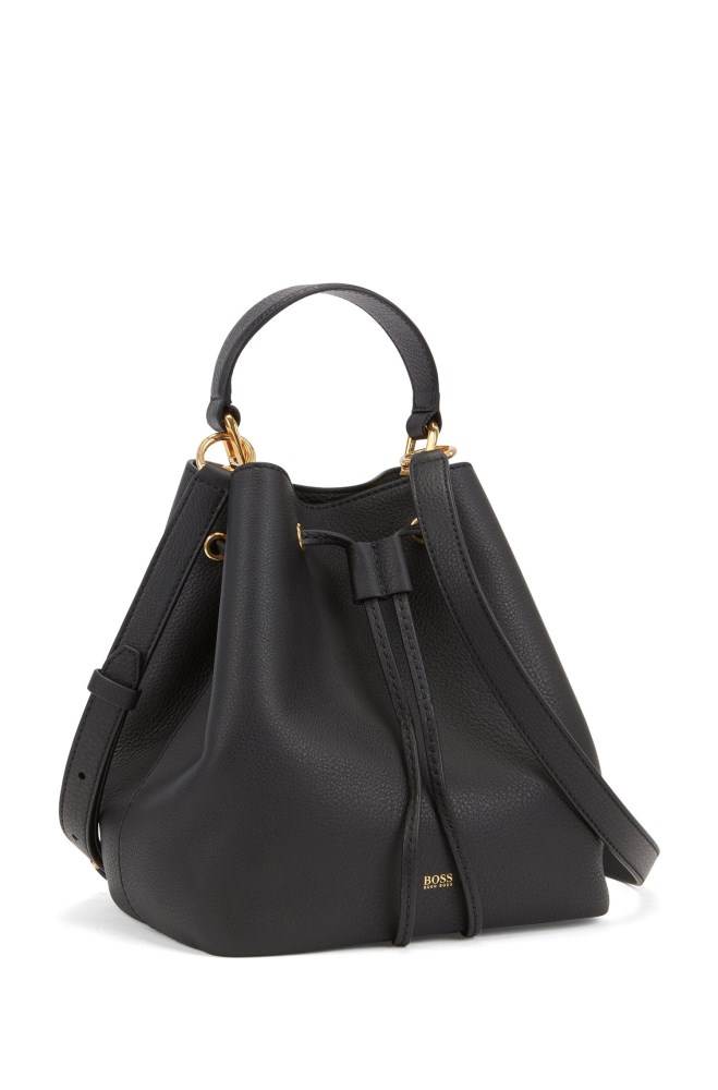 Hugo Boss Drawstring bucket bag Svarte | XI5iVU4i