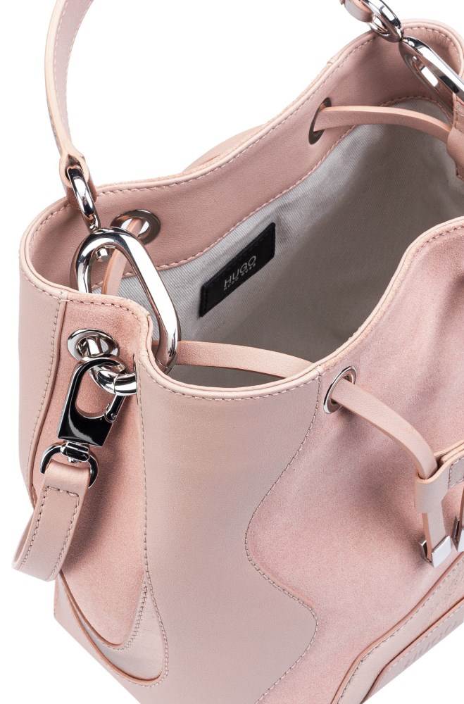 Hugo Boss Drawstring-close bucket bag Lyse Rosa | k6UyXti9