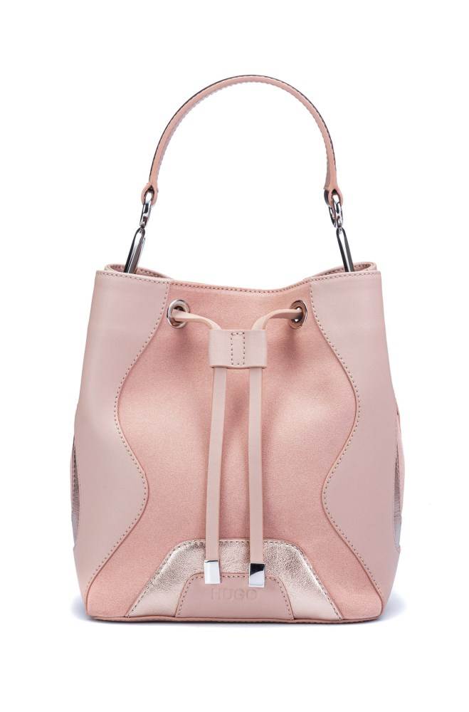 Hugo Boss Drawstring-close bucket bag Lyse Rosa | k6UyXti9