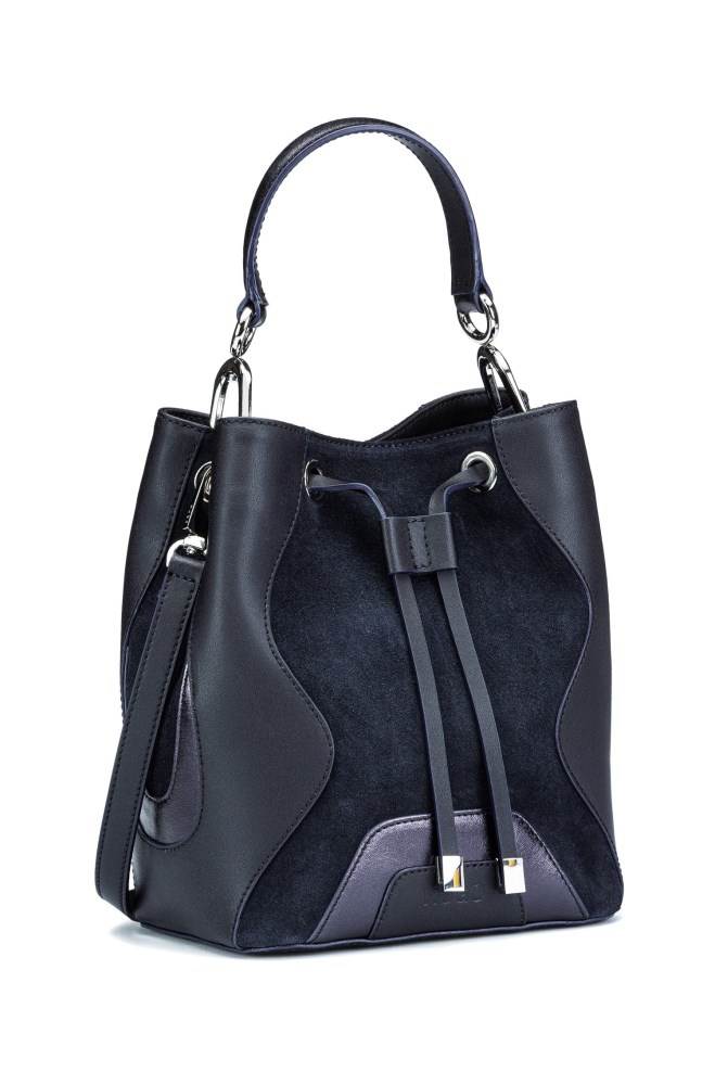 Hugo Boss Drawstring-close bucket bag Mørke Blå | 9nFUjGUx