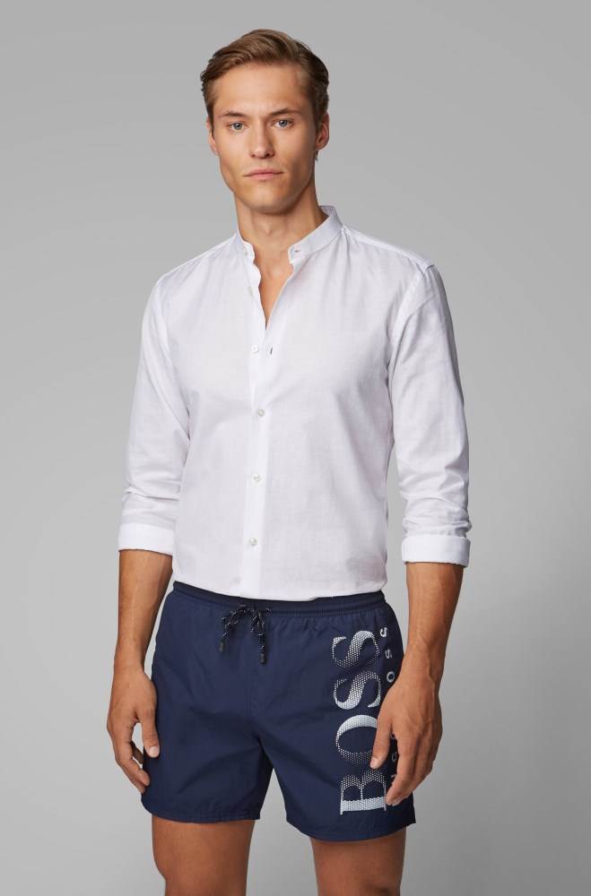 Hugo Boss Drawstring swim shorts Mørke Blå | VIQEdVTC