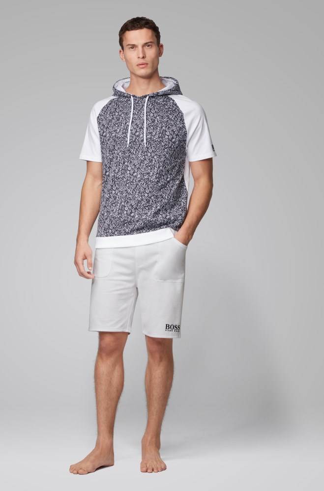 Hugo Boss Drawstring-waist loungewear shorts Hvite | Bexcdc0n