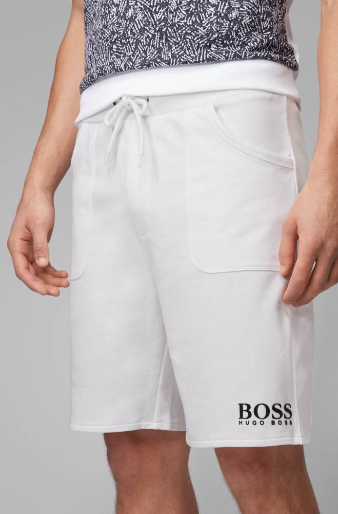 Hugo Boss Drawstring-waist loungewear shorts Hvite | Bexcdc0n