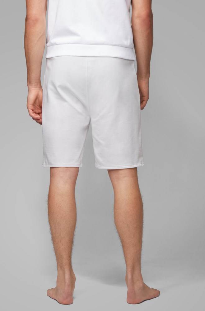 Hugo Boss Drawstring-waist loungewear shorts Hvite | Bexcdc0n