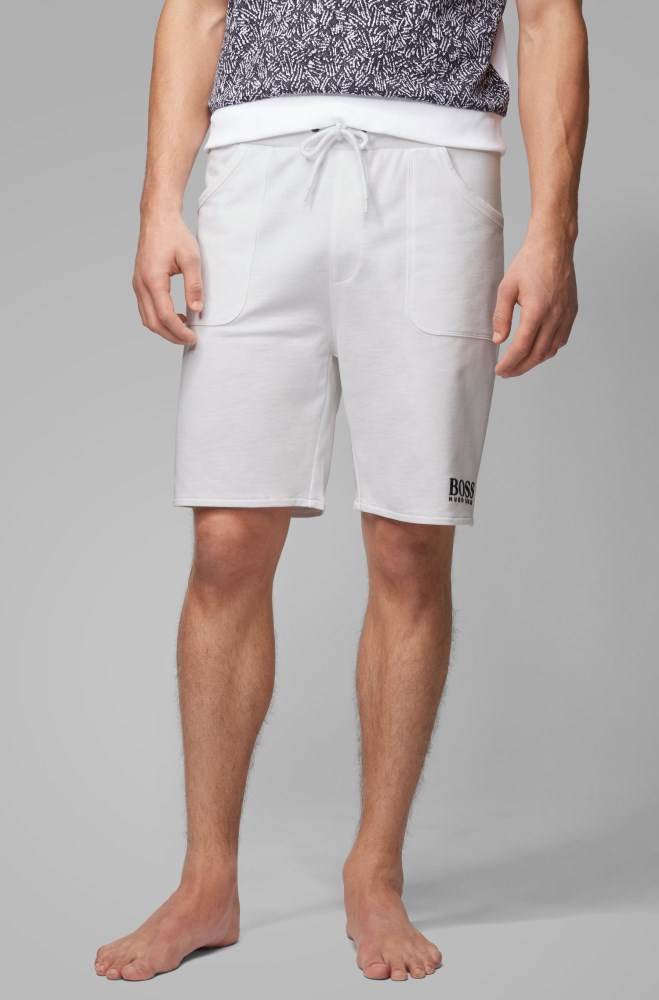 Hugo Boss Drawstring-waist loungewear shorts Hvite | Bexcdc0n