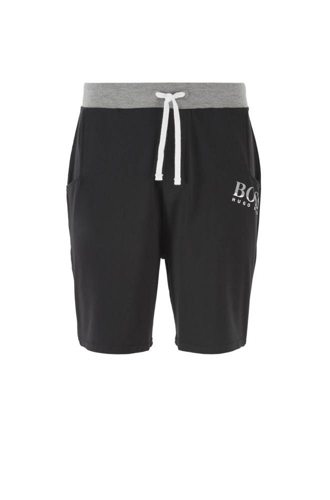 Hugo Boss Drawstring-waist pyjama shorts Svarte | YKTnT3nW