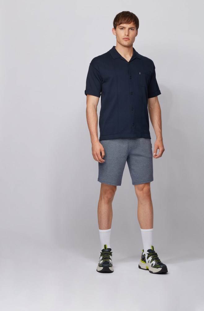 Hugo Boss Drawstring-waist shorts Mørke Blå | 4K5v5a3G