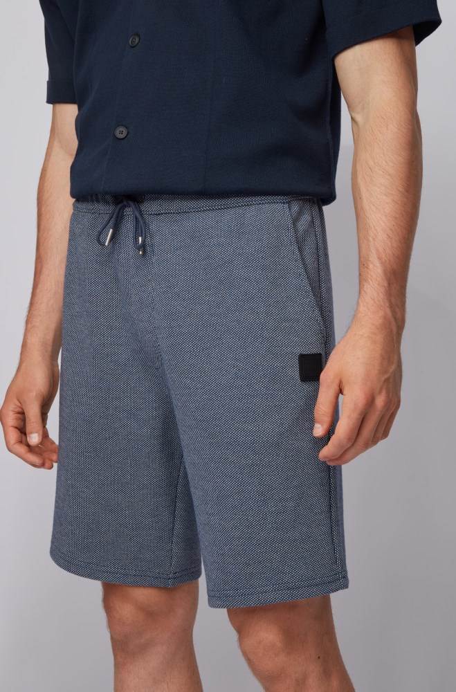 Hugo Boss Drawstring-waist shorts Mørke Blå | 4K5v5a3G