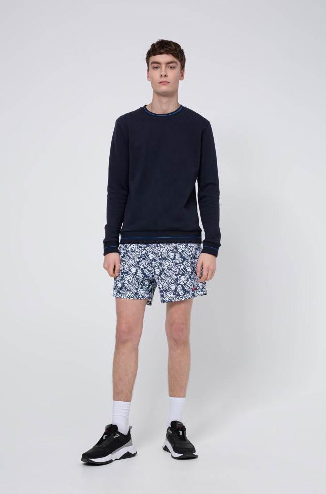 Hugo Boss Drawstring-waist swim shorts Mørke Blå | PyWNvolW