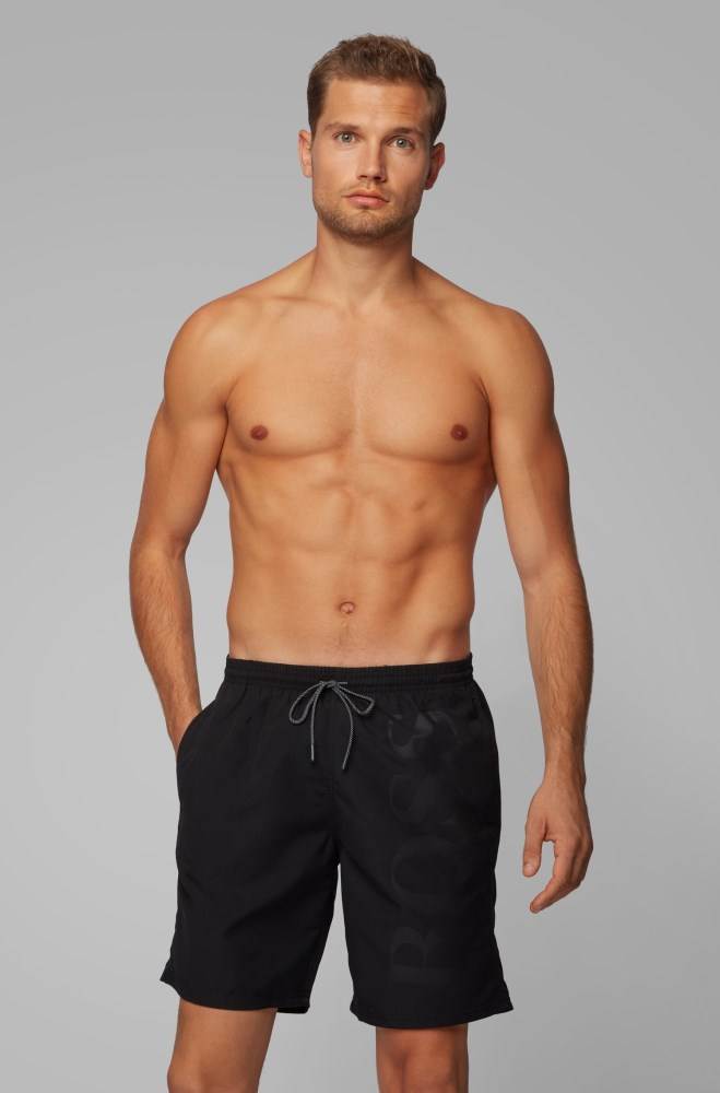 Hugo Boss Drawstring-waist swim shorts Svarte | gGDMxooN