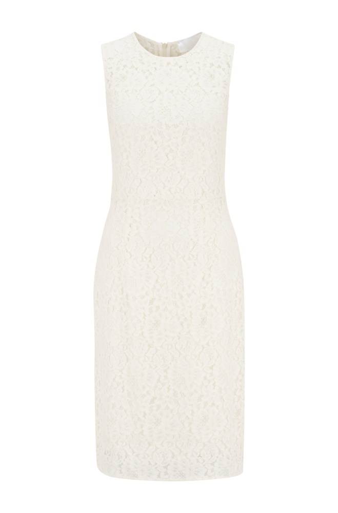 Hugo Boss Ermeløse dress Hvite | pTXcnIJ5