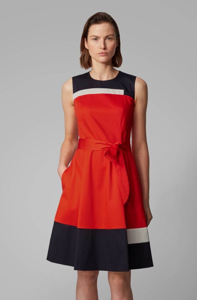 Hugo Boss Ermeløse dress Oransje | d3wL1liR