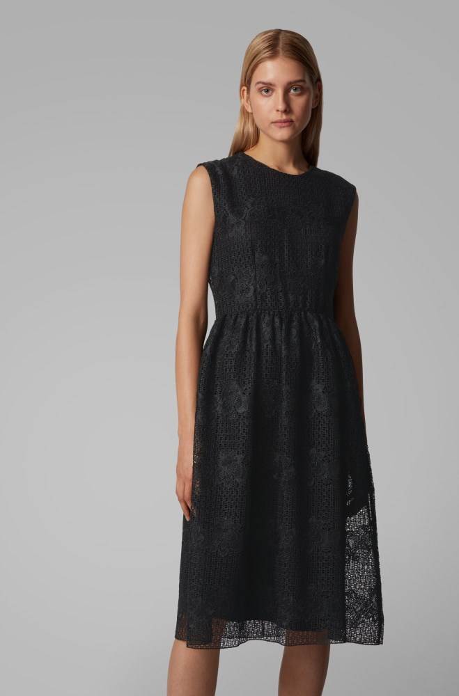 Hugo Boss Ermeløse dress Svarte | CF5vorIh