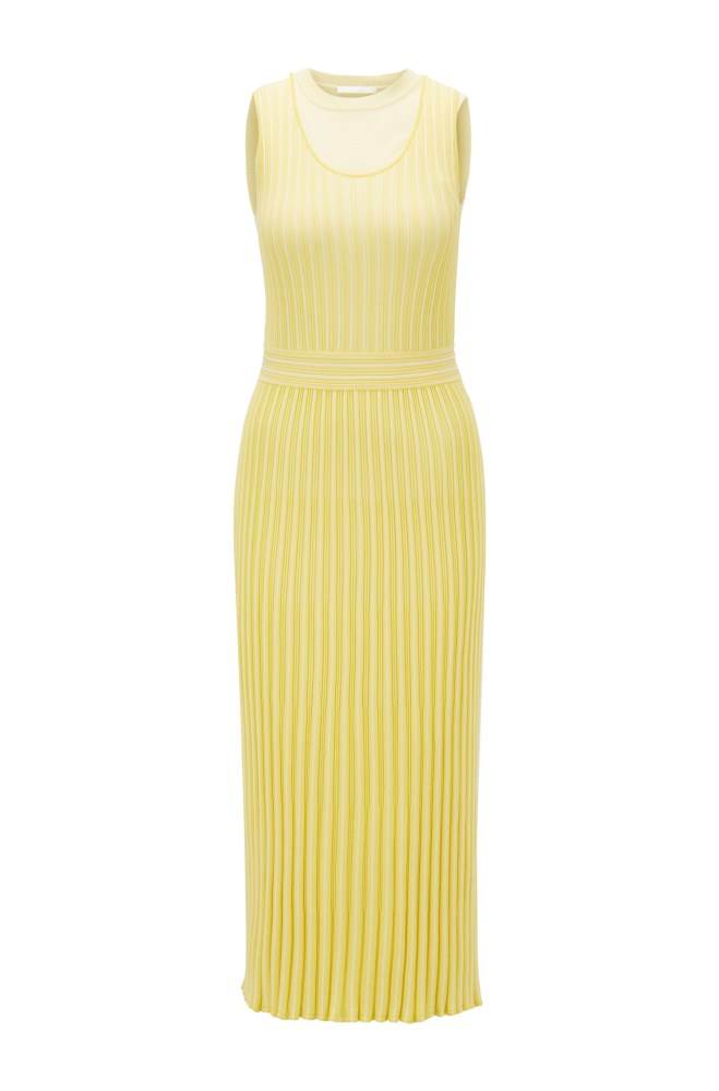 Hugo Boss Ermeløse knitted dress Gul | fIZhfukQ