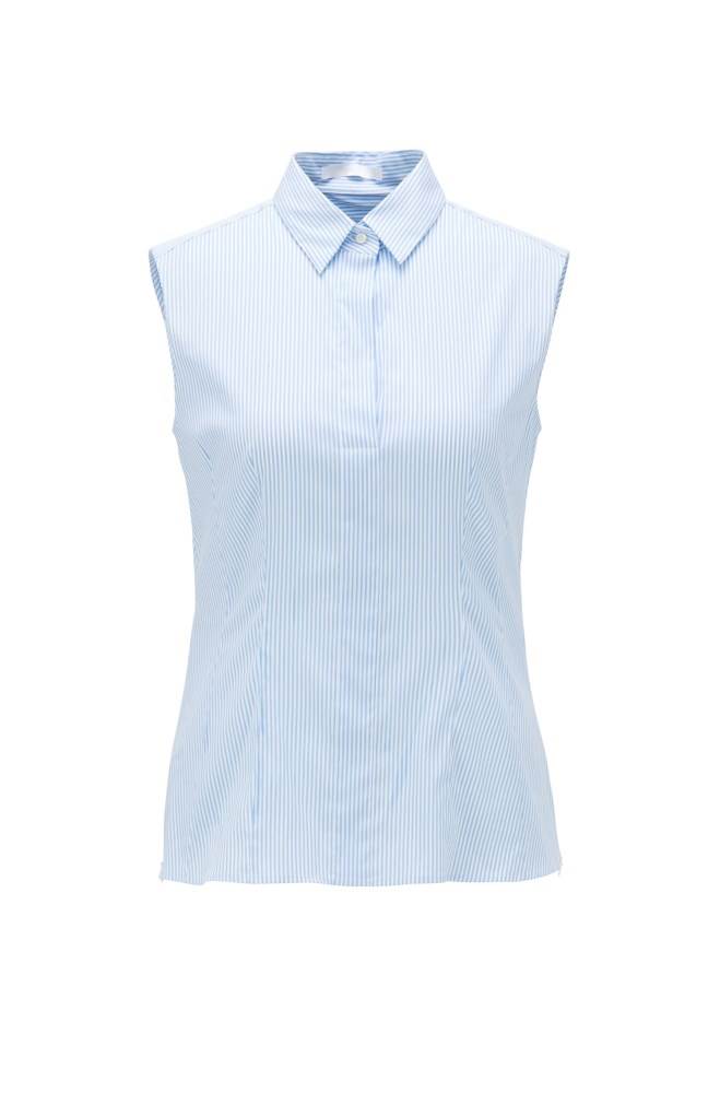 Hugo Boss Ermeløse regular-fit blouse Lyse Blå | joREDUyL