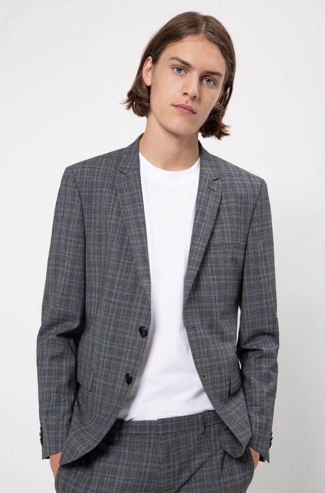 Hugo Boss Extra-slim-fit checked jacket Patterned | yDwssT45