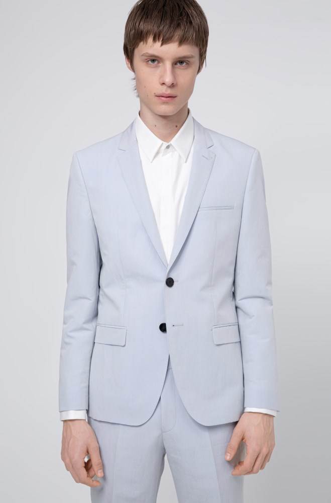 Hugo Boss Extra-slim-fit cotton-blend suit Lyse Blå | H6JnnyvY