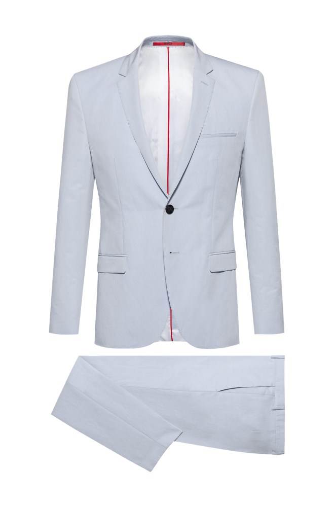 Hugo Boss Extra-slim-fit cotton-blend suit Lyse Blå | H6JnnyvY