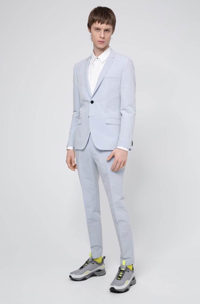 Hugo Boss Extra-slim-fit cotton-blend suit Lyse Blå | H6JnnyvY