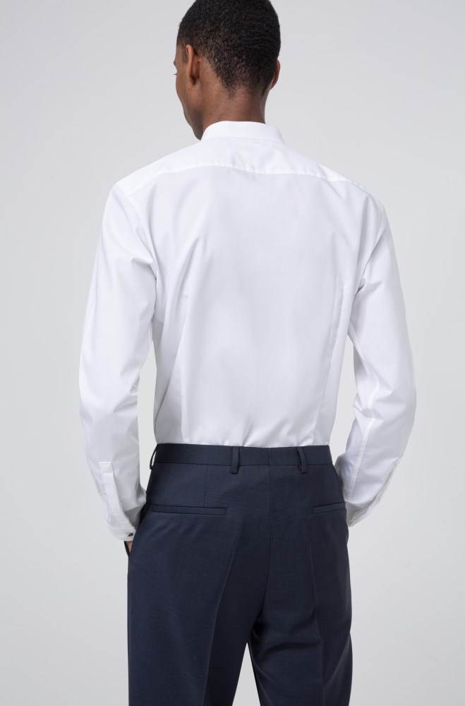 Hugo Boss Extra-slim-fit cotton shirt Hvite | LIWVQ4hx