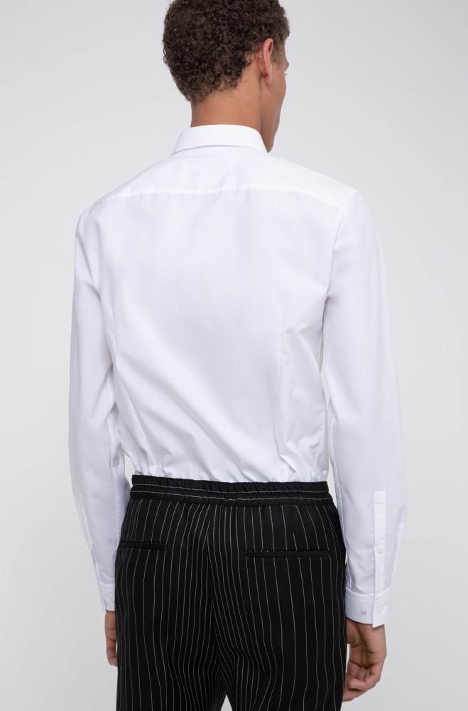 Hugo Boss Extra-slim-fit cotton shirt Hvite | OonAWBVG