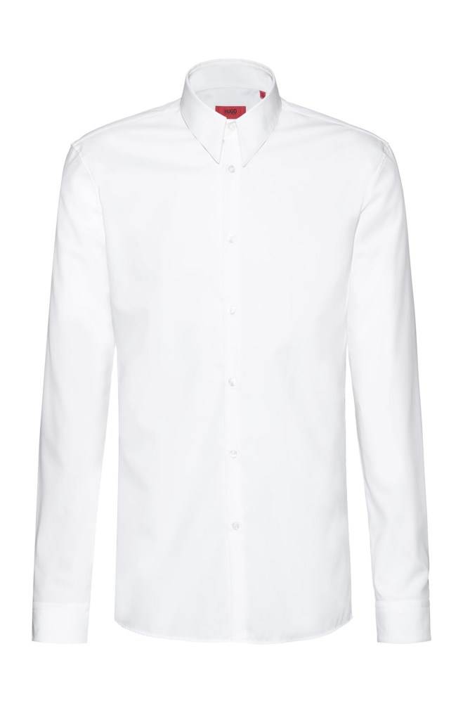 Hugo Boss Extra-slim-fit cotton shirt Hvite | OonAWBVG